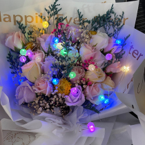 Flower Packaging net red crystal light string LED2 rice lamp flower art lantern flashing light bouquet gift bag flower accessories decoration