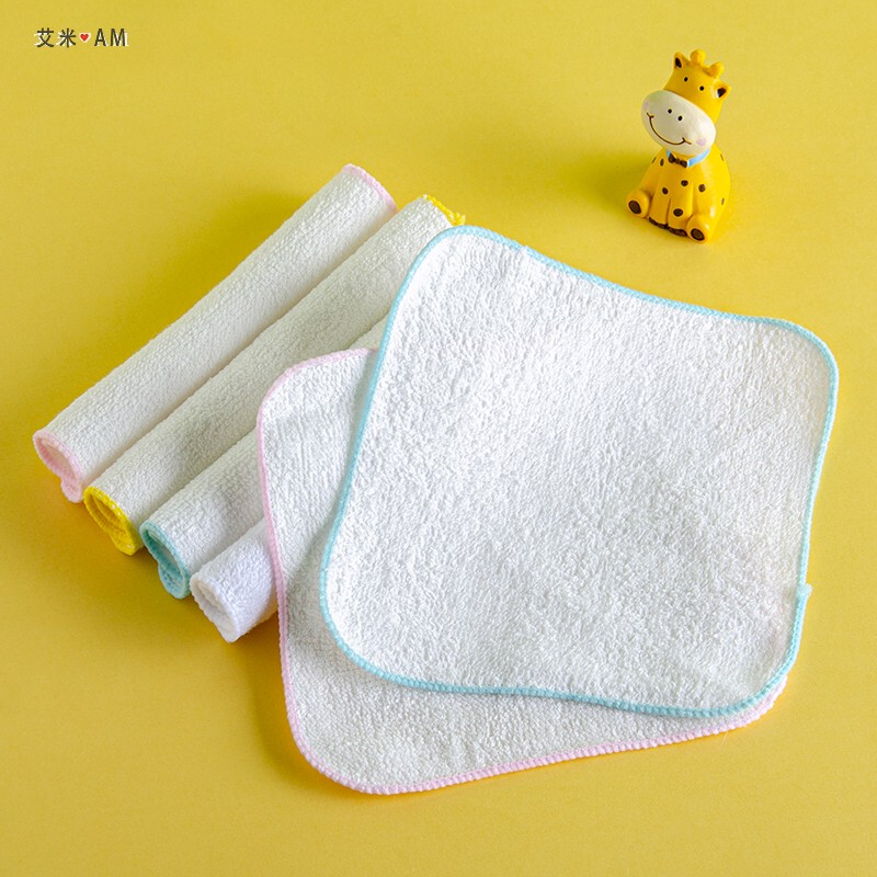 Kindergarten Pure Cotton Sweat-Absorbent Towel, Absorbent Small Square Towel, Handkerchief, Face Towel, White Children's Hand Towel 15* 15cm