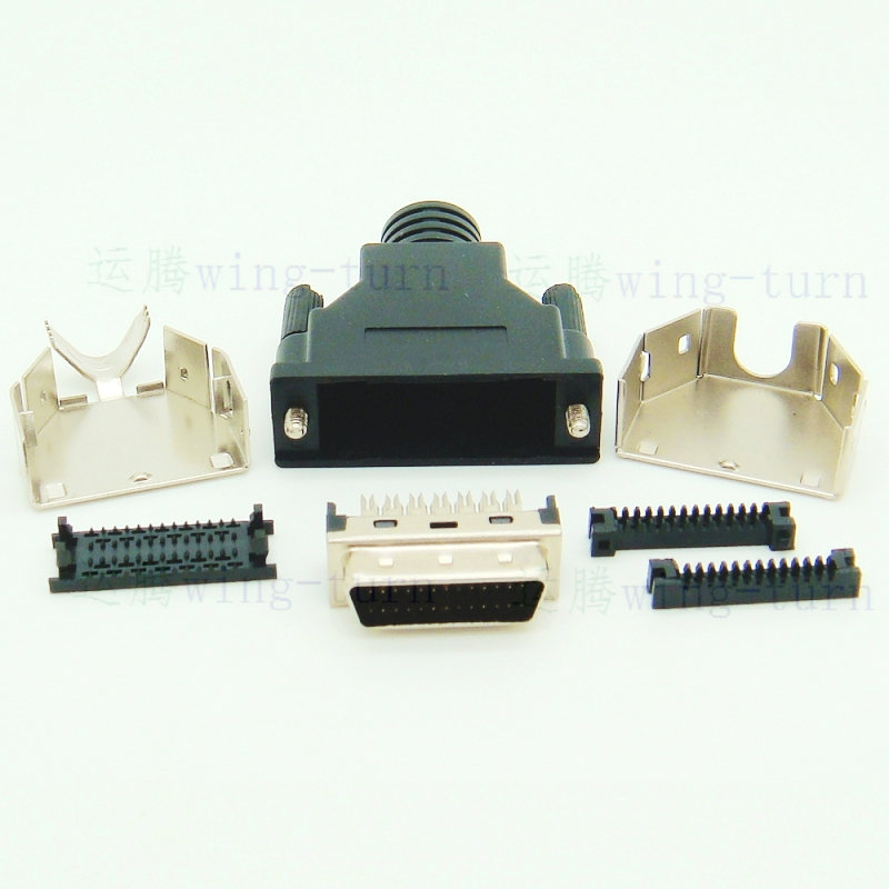 yun teng fmd26m-k-as scsi plug hpdb26 male plastic shell 26-core male pressure line connector