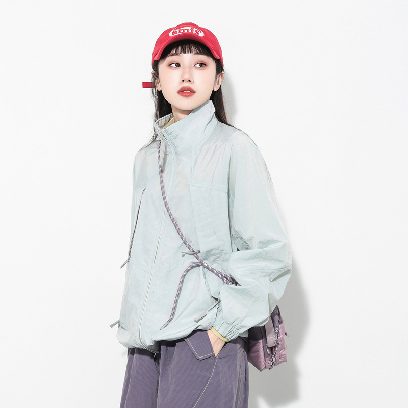 Hills Grace Sports Outdoor Sun Protection Loose Lightweight Water-Repellent Quick-Drying Stand-Up Collar Jacket for Men and Women