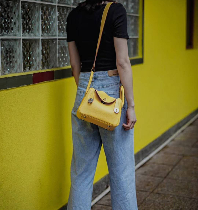 19cm Mini Lindy Bag Doctor Bag Medicine Box Bag Genuine Leather Women's Small Shoulder Bag Steel Hardware