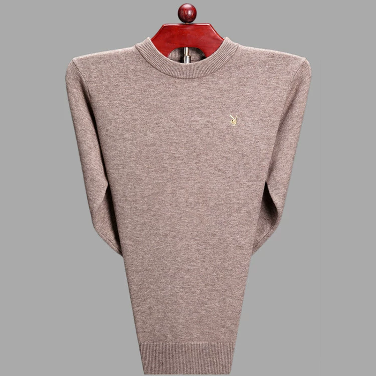 Bố tải áo len nam trung niên áo len cashmere cổ chữ V áo len trung tính dày áo len nam áo len đáy