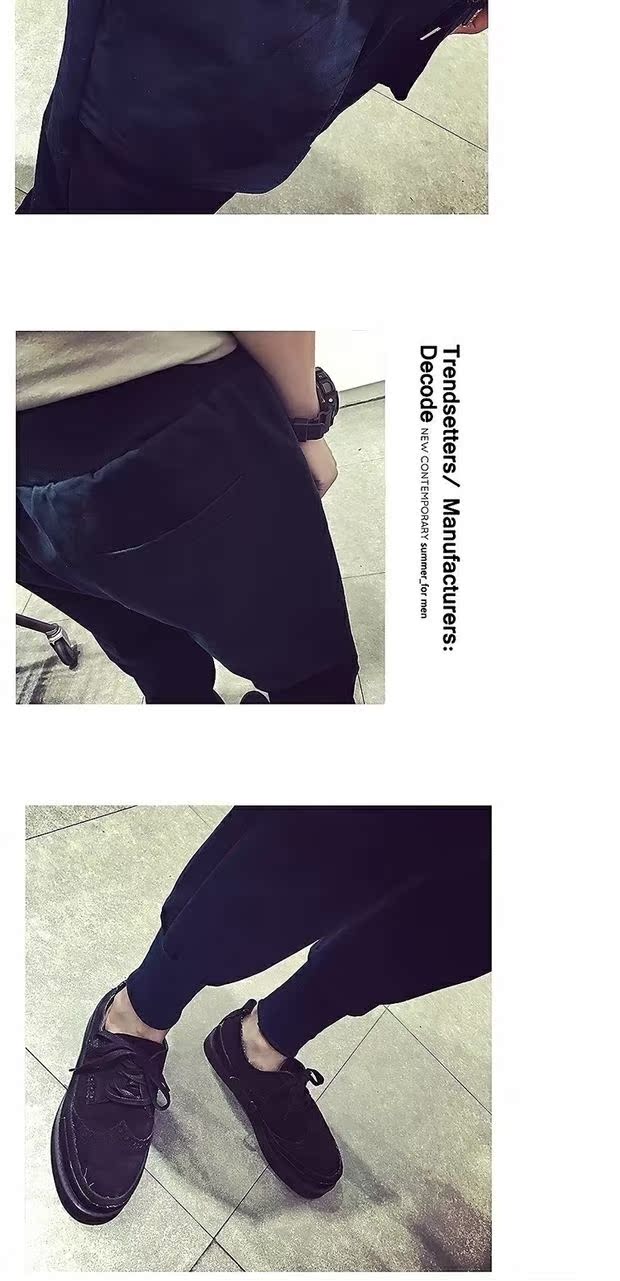 Yu Wenle overalls nam thương hiệu thủy triều lỏng lẻo chân chín điểm quần thường túi lớn khâu quần quần bé trai quần xã hội shop quần jean nam