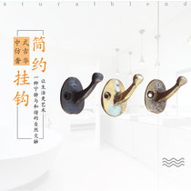 Pure copper clothes hook Bathroom door wall hanging clothes hook Single hook double hook Single clothes hook Retro brass creative wall hanging