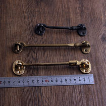 European-style classical all-copper window hook buckle Black window hook wind hook lock buckle Antique building doors and windows window latch buckle hook lock