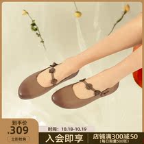 Qingwan Tian shallow mouth single shoes women 2021 New Spring Mary Jane shoes women retro Mori minority shoes original flat bottom