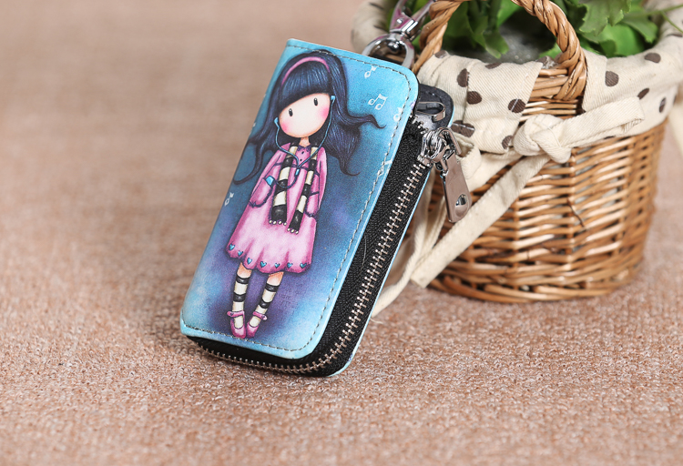 Phiên bản tiếng Hàn của túi khóa được vẽ dễ thương Xiao Qing vẽ tay hoạt hình anime key gói sáng tạo khóa kéo móc khóa túi mini