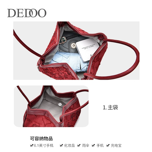 Красная сумка с петлей на руку для невесты, сумка на одно плечо, изысканный стиль, китайский стиль