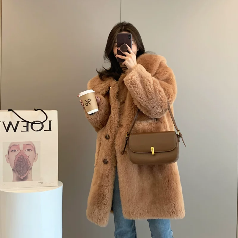 Velvet long winter lightweight jacket, mid-length