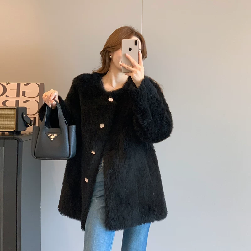 Бархатное длинное пальто, стиль Chanel, середина длины, утолщённое