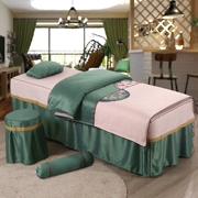 Beauty Tencel denim bedspread tiệm thêu cao cấp vườn phong cách châu Âu cổ điển đẹp Body custom-made bedspread - Trang bị tấm