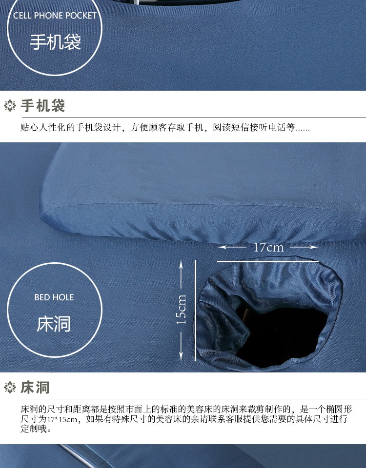 lớp mỹ phẩm Tencel denim bedspread thẩm mỹ viện tùy chỉnh thêu đầu bán kính hình thang massage Body bedspread - Trang bị tấm ra giường spa