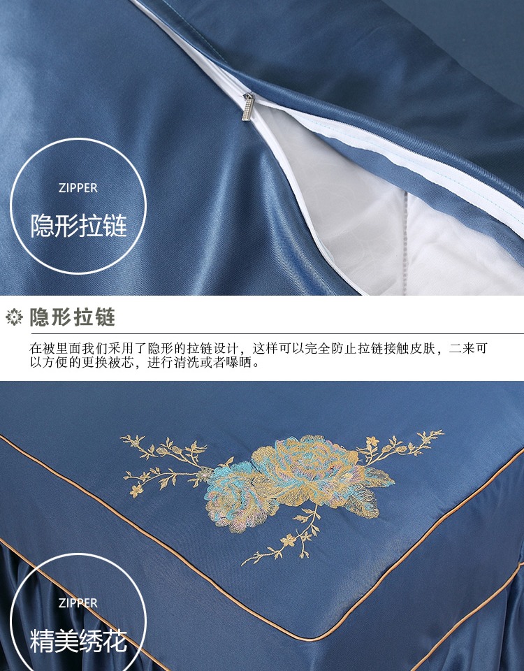 lớp mỹ phẩm Tencel denim bedspread thẩm mỹ viện tùy chỉnh thêu đầu bán kính hình thang massage Body bedspread - Trang bị tấm ra giường spa