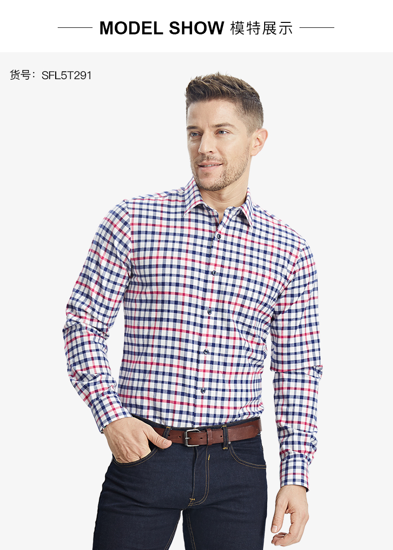 SmartFive áo sơ mi nam dài tay cotton dày kẻ sọc kẻ sọc kinh doanh áo sơ mi nam giản dị áo sơ mi nam họa tiết