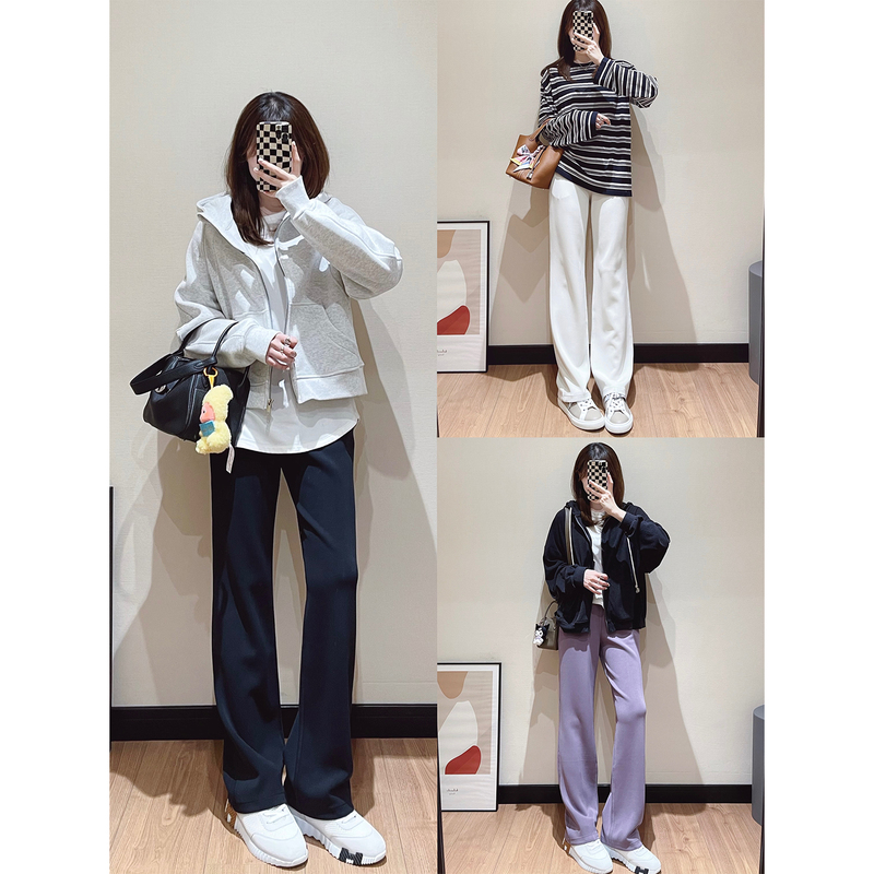 Self-Restraint Pants! Once You Put Them On, You Won'T Want to Take Them Off! Soft and Drapey Matte Modal Slimming Straight-Leg Pants with a Flowy, Airy Feel