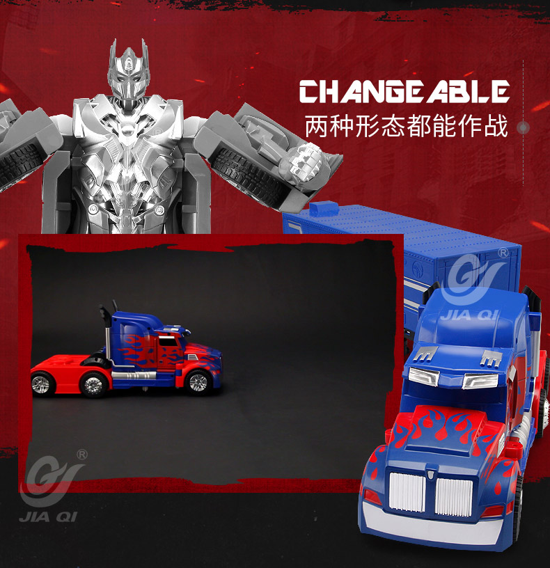 Đồ chơi biến hình Jiaqi nâng cấp Red Flame Optimus Prime Container Car with Car Robot Model Boy - Gundam / Mech Model / Robot / Transformers mô hình gundam build divers