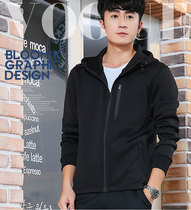 Autumn and winter cotton sports knit cardigan hoodie mens sportswear warm breathable top casual jacket