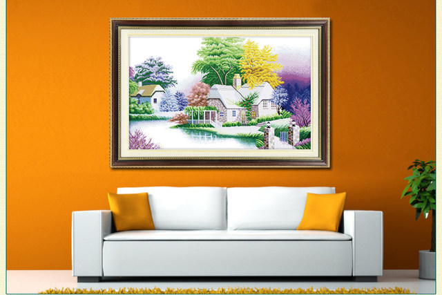 Dream Home Cross Stitch ສວນຝັນ Cottage Dream Castle European Landscape Healing Embroidery Self Embroidery