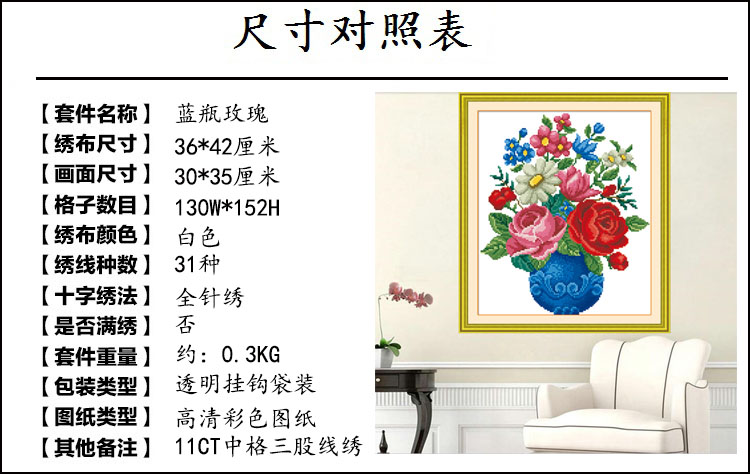 2019 mới cross-stitch thêu hoa hồng phòng hoa loạt đơn giản phòng ngủ nhỏ Phó thủ công chương trình riêng - Công cụ & phụ kiện Cross-stitch mua tranh chữ thập về thêu