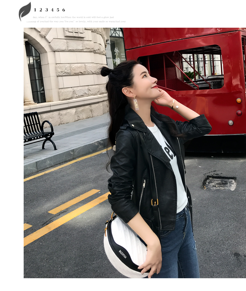 Áo khoác da nữ sang trọng ngắn Hồng Kông gió 2018 xuân hè mới phiên bản Hàn Quốc của chiếc áo khoác da tự nhiên PU tự chế áo khoác da thủy triều áo da dáng dài