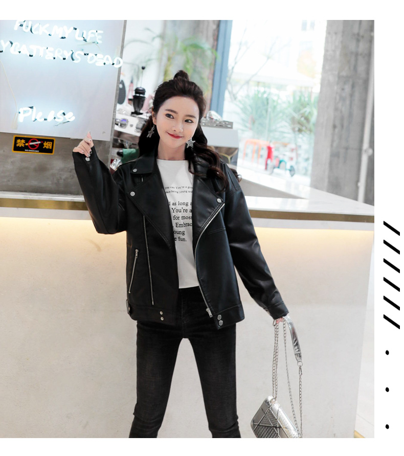 Áo khoác da nữ Ulzzang phiên bản ngắn Hàn Quốc của áo khoác da pu lỏng bf phong cách Harajuku 2018 áo khoác da học sinh mới áo khoác da zara