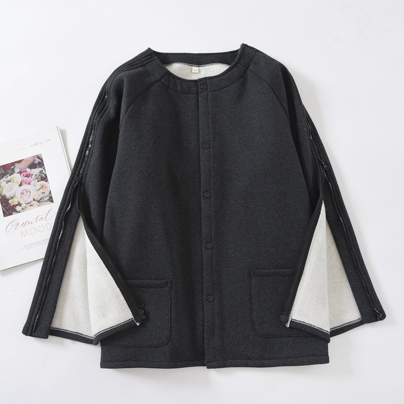 Autumn and Winter Nursing Clothes, Picc Catheterization, Fracture, Dialysis, Special Hospital Gown, Thickened Warm Pajamas for the Elderly