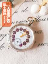 A829 silver enamel Swiss antique pocket watch gold incense burner Qing Dynasty