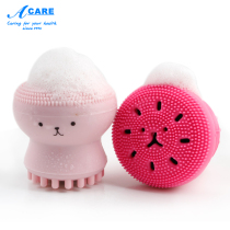 Small octopus face brush artifact double-headed silicone cleansing instrument Soft hair cleaning pores face blackhead manual household