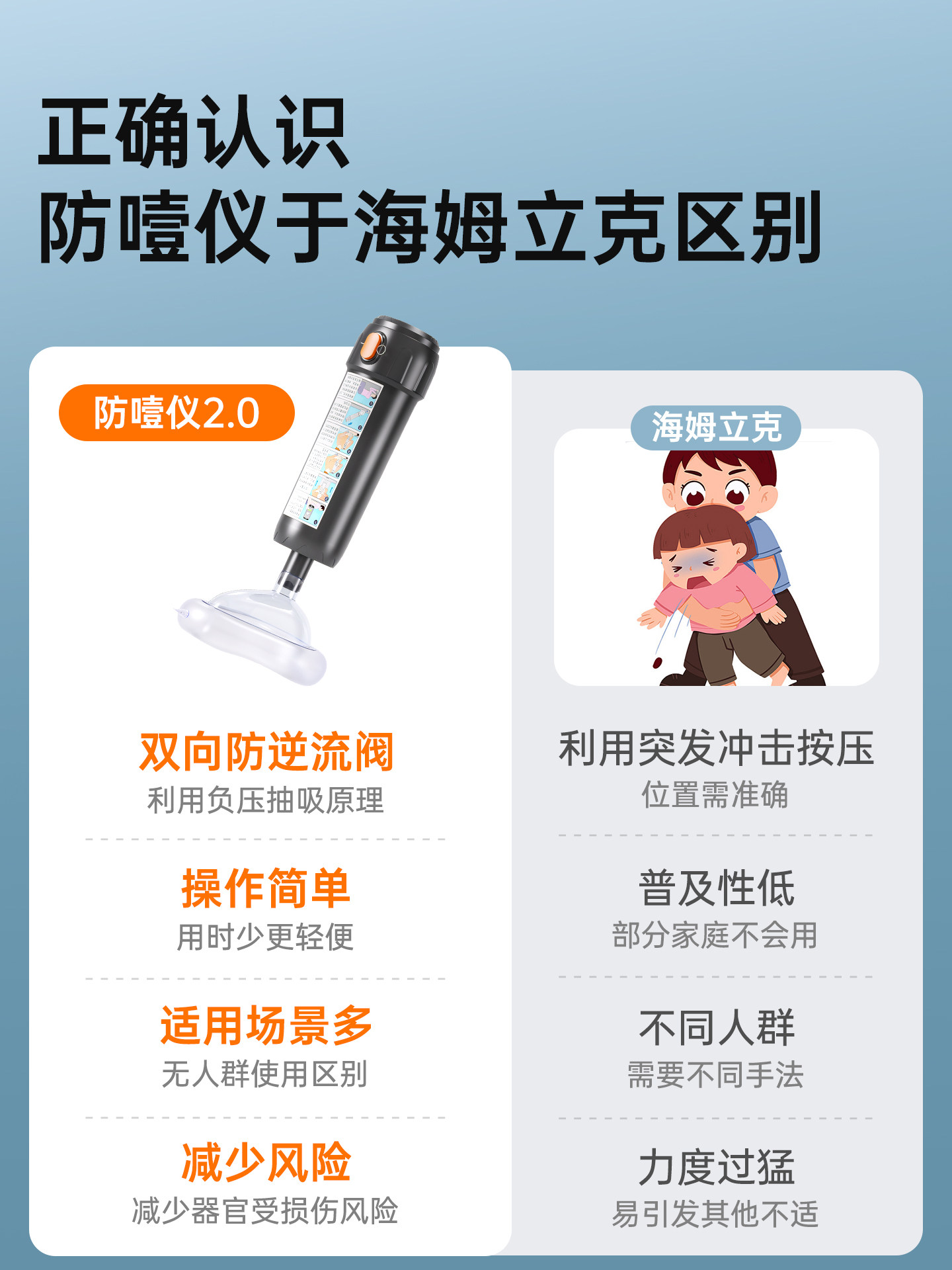 Heimlich Anti-Choking Device Official Genuine Product for Children, Anti-Suffocation First Aid Tool, Negative Pressure Foreign Body Stuck in Throat Extractor