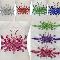 Ultra-flash Heavy sewing multi-color bright drill three-dimensional floral gown accessories Accessories Luxury decorative mesh yarn patches