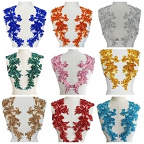 T24# Heavy industry beading embroidery multi-color lace sequin accessories clothing performance clothing wedding dress flower decoration