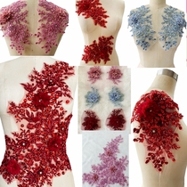 Ultra-flash Heavy sewing multi-color bright drill three-dimensional floral gown accessories Accessories Luxury decorative mesh Lace Patches