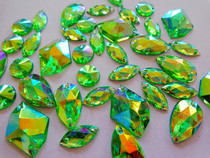 300 Green Mixed Shapes Flat Bottom Hand-sewn Acrylic Crystal Beads Clothes Wedding Dress Accessories Accessories Accessories