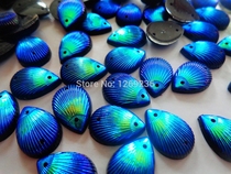 10x14mm blue shell water drill hand slit drilling drop shaped resin water drill clothes bag covered hat decoration accessories