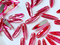 Pink Big Long Water Drill Flat Bottom Hand Stitch Drilling Diy Decoration Drilling for Dress Accessories Accessories 9x36mm