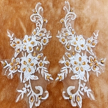 New nail beading water drill flower applie white lace lace accessories Accessories Clothing Accessories Clothing Dresses Appliquet Accessories