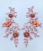 High-end handmade nail pearl water drill lace with flower solid flowers lace wedding dresses head yarn accessories diy accessories