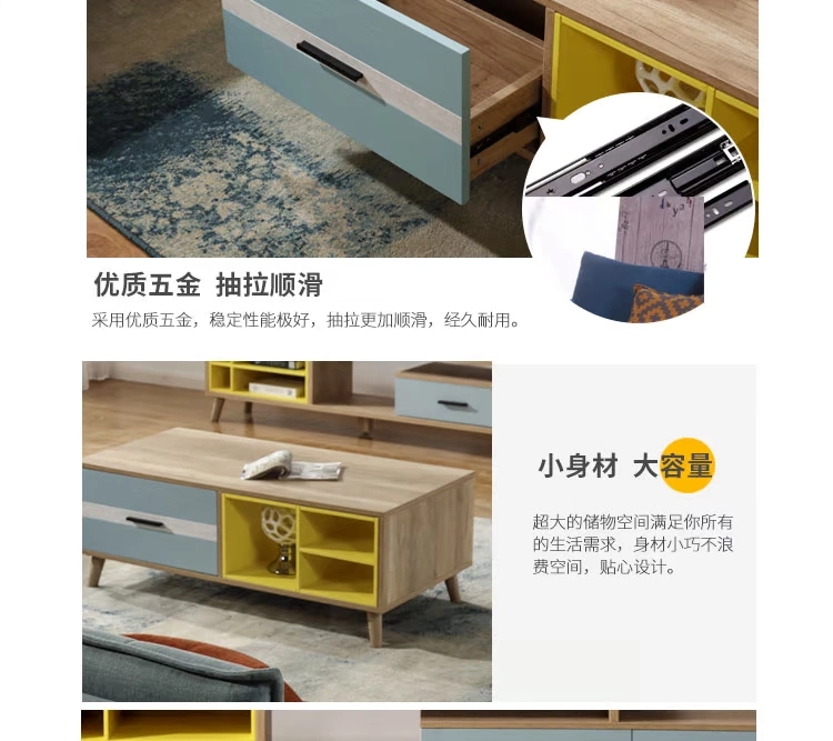 Bàn cà phê Bắc Âu kết hợp tủ bếp hiện đại tối giản màu sắc nội thất phòng khách đặt căn hộ nhỏ sàn gỗ tủ màu - Bàn trà bàn trà decor