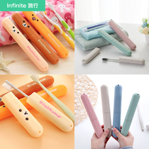 Travel portable toothbrush box toothbrush holder sanitary toothbrush cartridge dental box anti-bacterial hygiene light loose bear toothbrush box