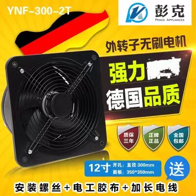 12 inch outer rotor strong high speed wall type industrial ventilation fan Kitchen exhaust fan high power exhaust fan 300mm