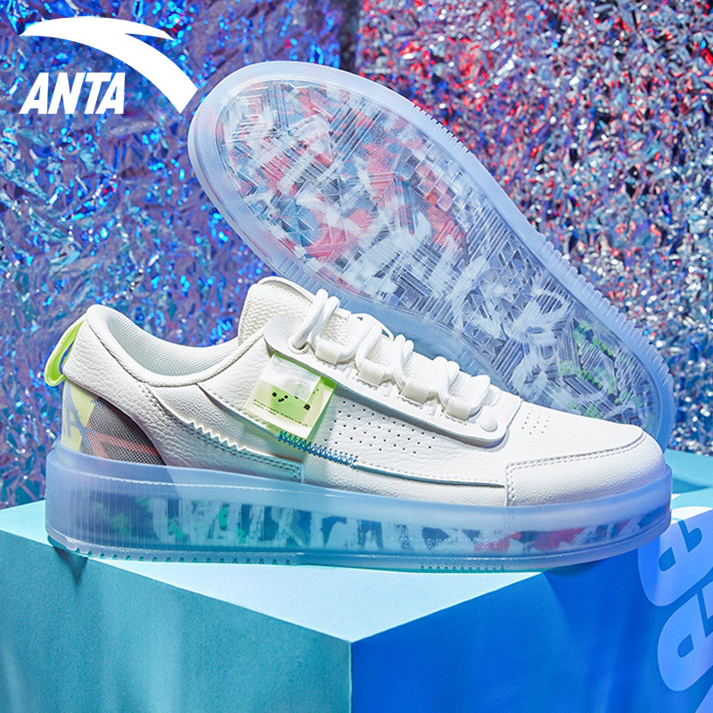 Ann Stepping Joint Board Shoes Men's Shoes 2022 New Official Web Flagship Trendy Jelly Transparent Bottom Fashion Sports Shoes