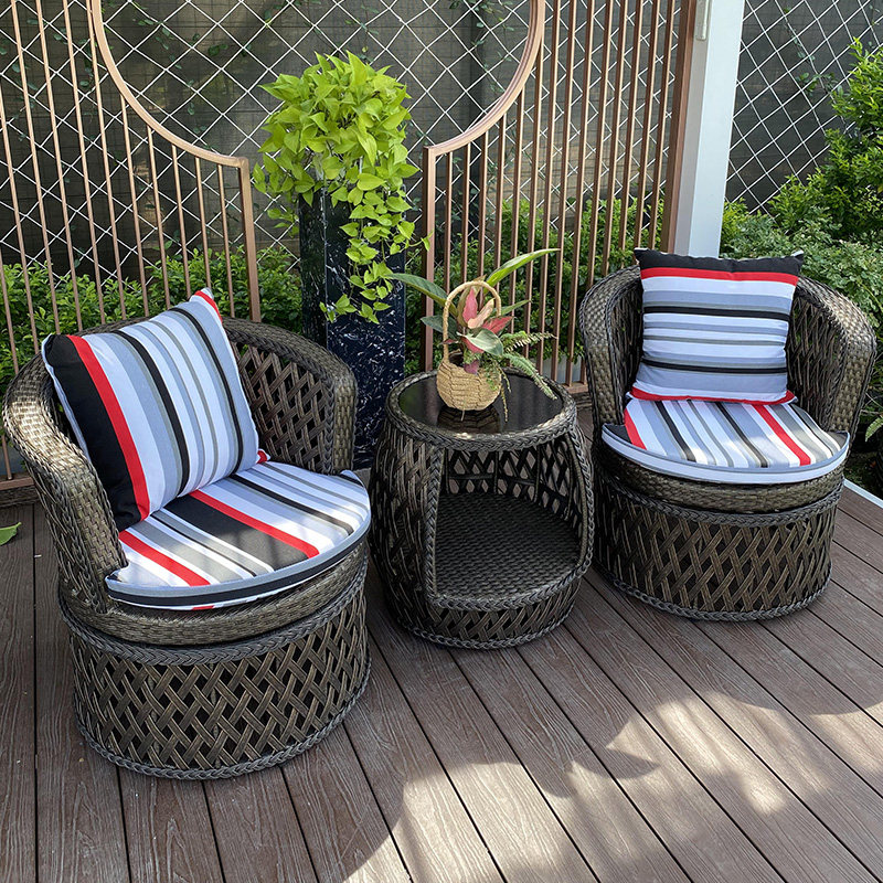 Balcony Swivel Rattan Chair Outdoor Leisure Terrace Table And Chairs Rattan Chronicles Greenhouse Garden Combined Storage Outdoor Table And Chairs