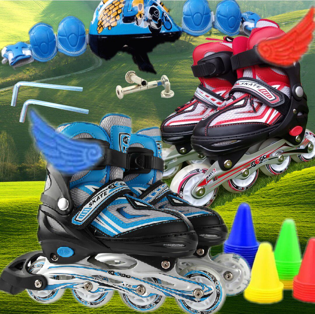 Children's roller skates luminous suit In-line wheel 2-8 years old boys and girls flash suit Skating skates silent roller skates
