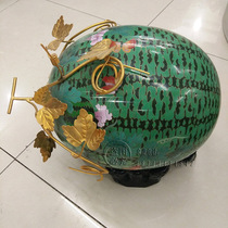 Huo Tiehuis continuous cloisonné melon cloisonné large watermelon copper body cloisonné enamel ornament Beijing characteristic handicraft collection