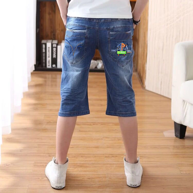Chàng trai quần mùa hè lớn cậu bé mùa hè quần jean mỏng bảy điểm quần Hàn Quốc phiên bản của quần quần quần short trẻ em bên ngoài mặc.