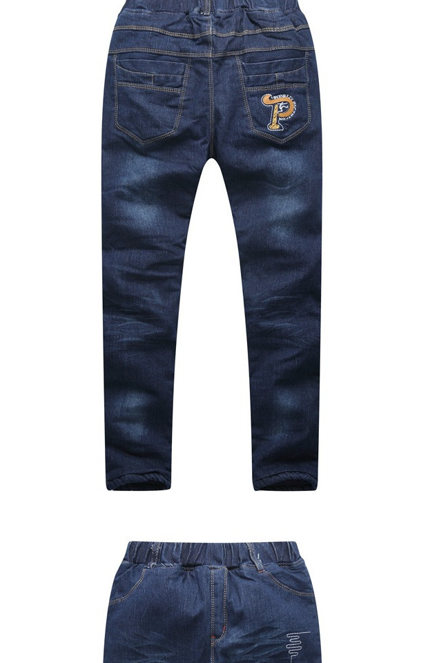 Quần cotton bé trai mùa đông Quần jean mềm mại cộng với nhung nam Hàn Quốc dày bé ấm áp quần jean trẻ em giá rẻ