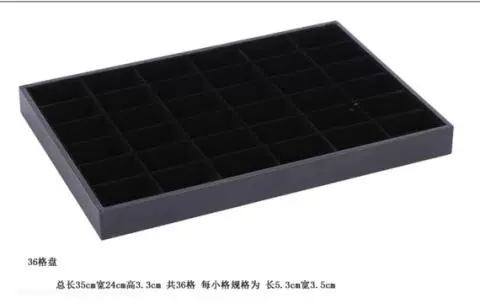 Không có tấm trang sức 12/24 lưới vòng hoa tai vòng cổ trang sức hiển thị khay Trang sức lưu trữ hộp - Nhẫn