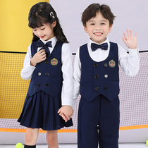 Kindergarten Garden Clothing Spring Autumn Clothing Elementary School Childrens School Uniform Performance Performance Clothes Children Class Suit Vest Suit Gown Suit