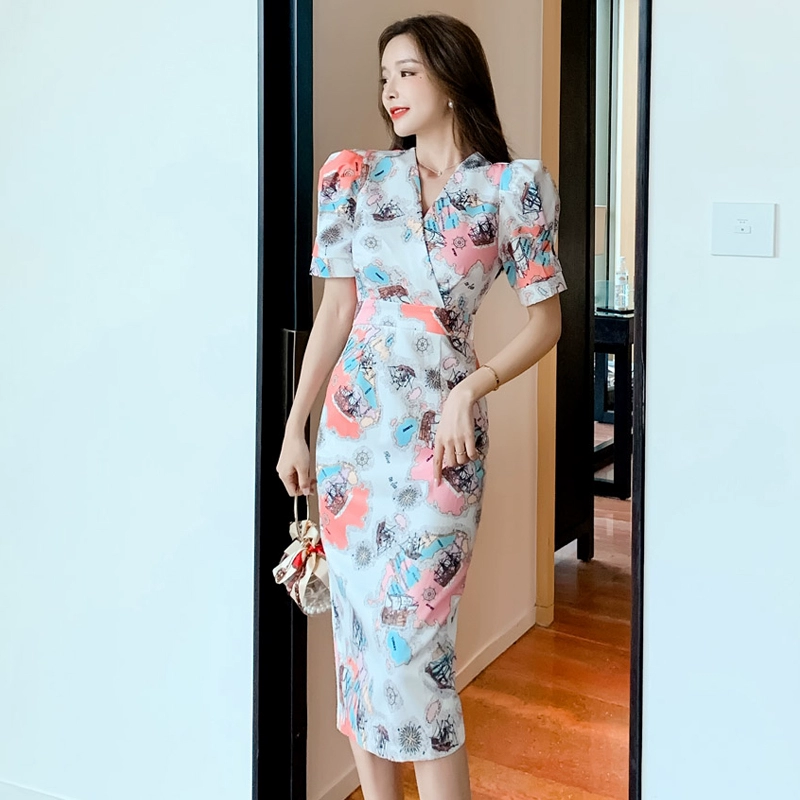 Nữ mùa hè 2021 mới trí tuệ phụ nữ thời trang thanh lịch cao cấp khí chất váy dài ôm vừa vặn hông váy chuyên nghiệp - váy đầm