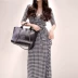 Thời trang nữ bầu không khí khí chất váy 2019 phụ nữ mới cơ thể giảm béo houndstooth váy nữ mùa hè - Váy eo cao Váy eo cao